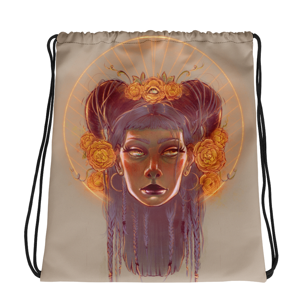 Flower Faun Drawstring bag